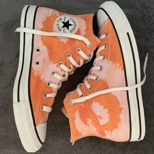 Converse Orange Tie Die High Tops